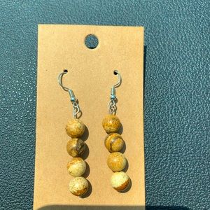 Handmade wooden bead earrings